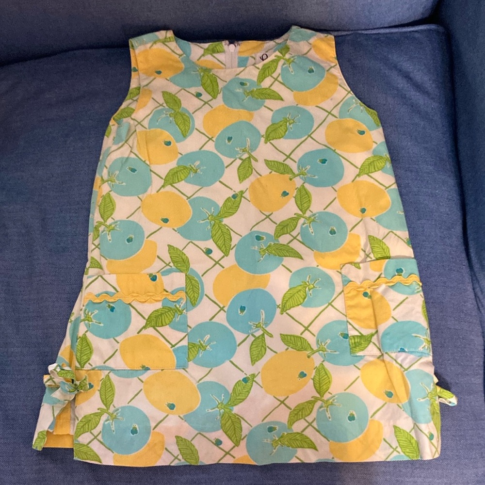 Lily Pulitzer Floral Sleeveless Dress in Yellow and Blue